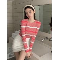 ราคา A980085 เสื้อไหมพรม คอกลมแขนยาว ลายริ้ว สีสวยมากๆ (20472654446)