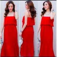 ราคา เดรสสายเดี่ยว ผ้าาซีฟองอัดพลีท (17252735589)