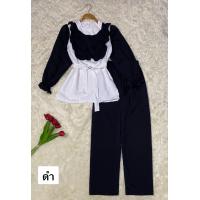 ราคา รุ่นเดซี่รุ่นเซ็ทเสื้อกางเกงสีพื้นขายาวมุสลิม แฟชั่นอิสลามใส่คาเฟ่ (21304087905)