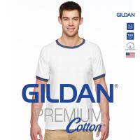 ราคา GILDAN เสื้อยืดกุ๊นคอกุ๊นแขน ตัวขาว แขนกรม (13534892097)