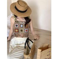 ราคา เสื้อครอปไหมพรม เสื้อสายเดี่ยวถักลูกไม้ สายเดี่ยวไปทะเล ชุดไปทะเล (18409514257)