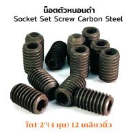 ราคา J น็อตตัวหนอนดำ 1 2 4 หุน เกลียว 12 แพ็คละ 6 ตัว สกรูตัวหนอนดำ ใช้ประแจ L 6 mm Socket Set Screw Carbon Steel (16283100726)