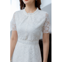 ราคา เดรสลูกไม้ทรงสวยเรียบหรู ลูกไม้เนื้อนิ่มทิ้งตัวใส่สบาย สวยใส่ได้ทุกโอกาส มีดีเทลจับจีบรอบคอ เย็บเส้นขอบเอวด้วยลูกไม้เส้นเรียบๆ (19684328510)