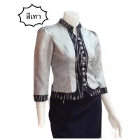 ราคา เสื้อไหมลาวแถบผ้าฝ้ายทอมือทรงภูไทงานสวยเย็บละเอียดมาก (9528576497)