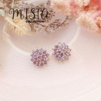 ราคา พร้อมส่ง ต่างหูติดหูทับทิมดอกพิกุล ต่างหูดอกพิกุลพลอยทับทิม งานหมั้น งานแต่ง (10918692285)