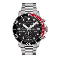 ราคา Tissot Seastar 1000 Chronograph ทิสโซต์ ซีสตาร์ 1000 โครโนกราฟ สีดำแดง เงิน T1204171105101 นาฬิกาสำหรับผู้ชาย (7817432747)