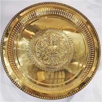 ราคา ถาดขอบมะยม 16 นื้ว กบางเทพพนม ถาดทองเหลืองขาตุ่ม (16864672049)