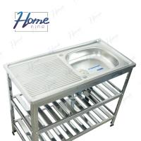 ราคา HOMENINE ซิ้งค์ล้างจาน อ่างล้างจาน สแตนเลส 3ชั้น 100cm โครงสแตนเลสเงา (21487397222)