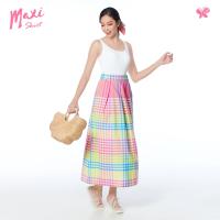 ราคา Woman Blooming Maxi Skirt กระโปรงยาวจากผ้าไทยสำหรับผู้หญิง เนื้อผ้าทอลายผ้าขาวม้าไทยสีสันสดใส (13041879506)