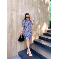 ราคา Thesimple เดรสลายดอกลาเวนเดอร์สีม่วง ทรงแขนตุ๊กตา (21193043203)