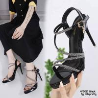 ราคา รองเท้าส้นสูง 4 นิ้ว เสริมหน้า 2 cm คาดสายเพชรสาน ทรงสวย เปิดหลังเท้า รัดข้อ หนังแก้ว (21407013660)