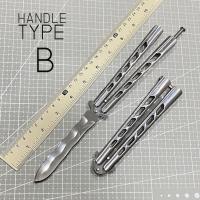 ราคา มีดบาลีซอง Balisong มีดควง มีดปีกผีเสื้อ แบบด้ามยาว สีเงิน ควงง่าย โลหะทั้งตัว (9277370081)