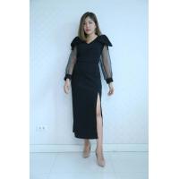 ราคา J57 เดรสสาวอวบ ผ้ายืดวูลเวฟ โบว์ยักษ์ใหล่ ผ้าแก้วตุ่ม แหวกหน้า (6054560790)