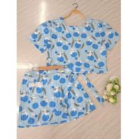 ราคา ชุดเซ็ทเสื้อแฟชั่นผูกหลัง กางเกงกระโปรง (21268956485)