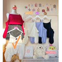 ราคา เสื้อสายเดี่ยวแขนยาว เว้าเปิดไหล่ระบายวุ้งวิ้ง สาวอกไซต์ ไซต์ใหญ่ (21398086387)