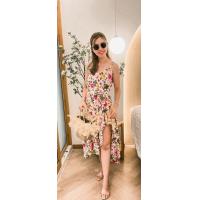 ราคา เดรส เดรสชีฟอง เดรสยาว ชุดกระโปรง เดรสสายเดี่ยว ขนาดฟรีไซด์อก 32 38 สะโพกฟรี ยาว46 นิ้ว ผ้าชีฟอง พร้อมส่ง จากไทย (21444936407)