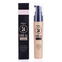 ราคา รองพื้น มิสทีน 24 คัพเวอร์ ติดทน คุมมัน บางเบา 25ml Mistine 24 Cover All Foundation (21428606024)