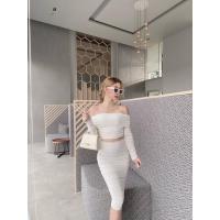 ราคา เสื้อแขนยาวปาดไหล่ ดีเทลจีบย่น เปิดไหล่หุ้มแขน ชุดเซ็ต (21491584593)