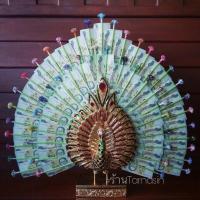 ราคา ส่งของทุกวัน มีของพร้อมส่ง นกยูงกฐิน นกยูงปักเงิน นกยูงเสียบเงิน นกยูงปิดทอง ติดโฟมฟรี 1ชั้น (20474102058)