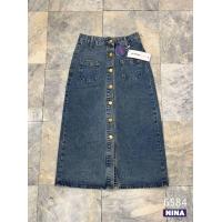 ราคา กระโปรงยีนส์ ไม่ยืด สีฟอกสนิม แต่งกระดุมหน้า (16634228049)