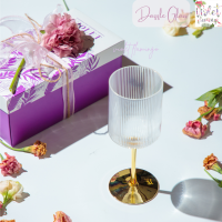 ราคา Violet Flamingo แก้วค็อกเทลก้านทองรุ่น Dazzle Cocktail Glass แก้วใสก้านทอง ขนาดสูง 21 cm แก้วไวน์ แก้วน้ำ แก้วกาแฟเย็น (21492412633)