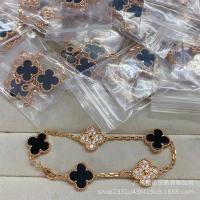 ราคา TOP Version sBvlgari VC AS925 สร้อยข้อมือโคลเวอร์สี่แฉกเงินแท้สองด้านสีขาว Fritillaria เครื่องประดับหรูหรา o (20883043885)