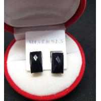 ราคา ต่างหูนิล ต่างหูเงินแท้ 925 ชุบทองคำขาวแท้ นิลแท้กาญจนบุรี (12491129363)