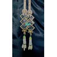 ราคา Y18 พวงมาลัยคล้องคอนาค 10ใบ มาลัยบ่าวสาว มาลัยแต่งงาน พวงมาลัยนาค ขอบดิ้นทอง (21394454791)