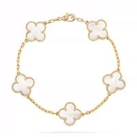 ราคา TOP Version VAN S925 CLEEF Sterling silver lucky four leaf clover necklace female jewelry set clover bracelet (19283403226)