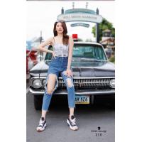 ราคา กางเกงยีนส์เกาหลีทรงบอยเอวสูงแต่งขาดแบบแซ่บๆๆ (15969064829)
