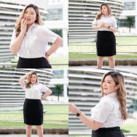 ราคา เสื้อนักศึกษาไซต์ใหญ่ ถูกระเบียบ Sz 42 56 สีขาวนวล ขาวสว่าง โอโม่ (21394334331)