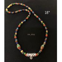 ราคา สร้อยคอลูกปัดโบราณ ลูกปัดหินสี ตกแต่งด้วยหินเนปาล 18 (21530450045)