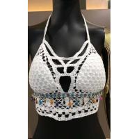 ราคา บราผูกคอ บิกินี่ เสื้อครอป สายเดี่ยวถักโครเชต์แต่งชาย พร้อมแผ่นรอง 556 (21420241264)