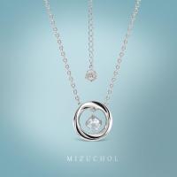 ราคา Mizuchol สร้อยเงินแท้ชุบทองคำขาว Blue Ocean Necklace พลอย Aquamarine (21481347248)