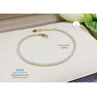 ราคา สร้อยข้อมือเงินแท้92 5 ชุบสีทอง หนา 1 ไมครอน ประดับเพชร cz รอบวง Free size 6 7 3 เรือนเงินแท้92 5 (9727716500)