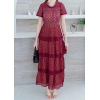 ราคา เดรสยาวปักฉลุกระโปรงแต่งระบายชั้นๆ (18884023818)