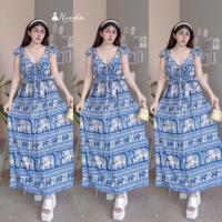 ราคา Set2ชิ้น ชุดเซทลายช้าง เซทเสื้อครอปดอลลี่ กระโปรงยาวขนมชั้น (21477085405)