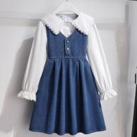 ราคา เด็กผู้หญิงกระโปรงยีนส์ชุดฤดูใบไม้ผลิและฤดูใบไม้ร่วงใหม่ 2023 เสื้อเดรสชุดสองตัวสไตล์เกาหลีแฟชั่นกระโปรงเจ้าหญิงตะวันตก (20599714548)