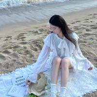 ราคา ผ้าปูชายหาดสีขาว พร็อบถ่ายรูป ผ้าปูปิคนิค (21047422875)