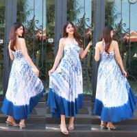 ราคา ชุดเดรสมัดย้อม เกาะอกบาหลี ผ้าสปัน ผ้านิ่ม ใส่สบาย พร้อมส่ง (20918293563)