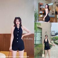 ราคา จั๊มสูท ขาสั้นคอปกเปิดหลัง (20894285971)