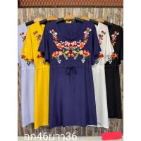 ราคา มินิเดรส ผ้าสปันปัก เนื้อผ้านิ่ม ใส่สบายไม่ร้อน รูดเอว ขายปลีกและขายส่ง (17191428418)