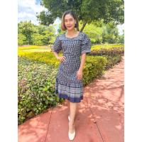 ราคา ชุดเดรส ลายไทย ผ้าฝ้ายหมักโคลน (14121849980)