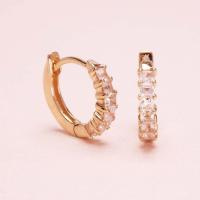 ราคา Grace Fine Jewelry ต่างหูห่วงทองแท้9K Square White Sapphire (10287007302)