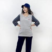 ราคา PORTLAND เสื้อยืดแขน 3 ส่วนลายปักสมอ 3 4 Striped Tee with Anchor Embroidery White (20908589772)