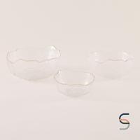 ราคา SARABARN Gold Rim Wavy Mouth Design Clear Bowl Set of 3 ชุดชามแก้วขอบสีทอง 3 ขนาด (20577323258)