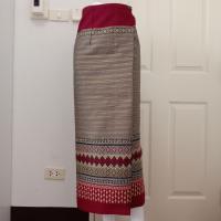 ราคา ผ้าถุงสำเร็จอัดกาวเย็บพร้อมนุ่ง สีน้ำตาลอ่อน (19497947069)