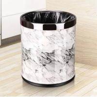 ราคา ตัวถังเหล็กทั้ง2ชั้น ถังขยะลายหินอ่อนขอบทอง สีทอง ลายตาราง (15342696039)