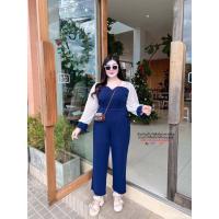 ราคา PLUSSIZE855 ชุดเซทขายาวเจ้านาง เซทขายาวสาวอวบ (20976292414)