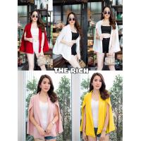 ราคา เสื้อสูทฮานาโกะ Brazer เสื้อคลุมแขนแหวก สูททำงานผ่าแขน เนื้อผ้าฮานาโกะ (1802136230)